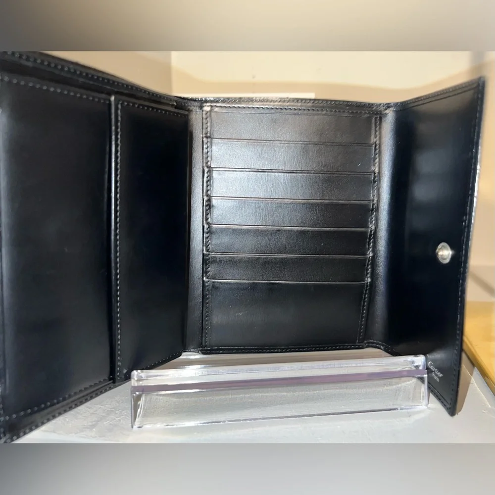 EUC Vintage Authentic black Cartier panthere mens wallet